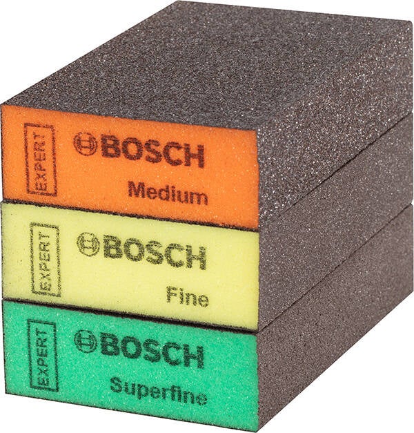 SET 3 TACO LIJADO EXPERT S471 BOSCH 100 MM 2608901175