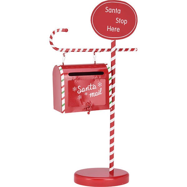 BUZON DECORATIVO NAVIDAD METAL ROJO BASICS 51 CM 72482