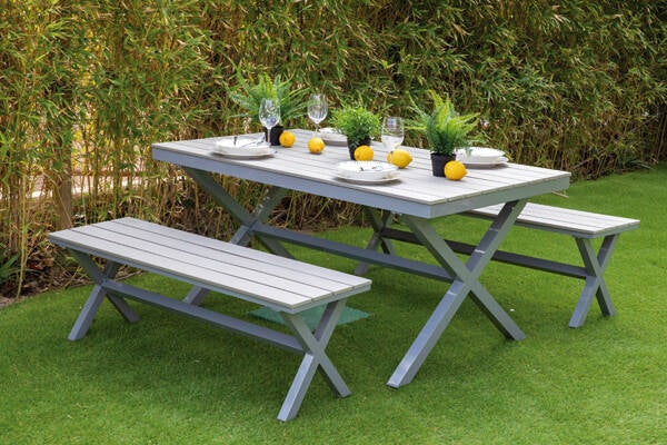 CONJUNTO MESA+2BANCOS ALUMINIO CZ 3 PZAS C2-0066