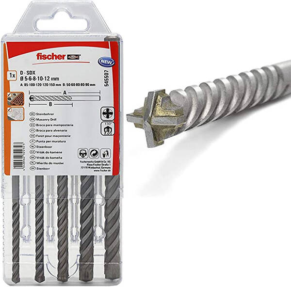 BROCA QUATRIUM D-SDX JG 5 PZ FISCHER 4-5-6-8MM 545507