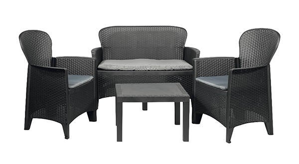 CONJUNTO RESINA JUNGLE ANTRACITA C/ COJIN IPAE 100X40X120 JUN06CAN
