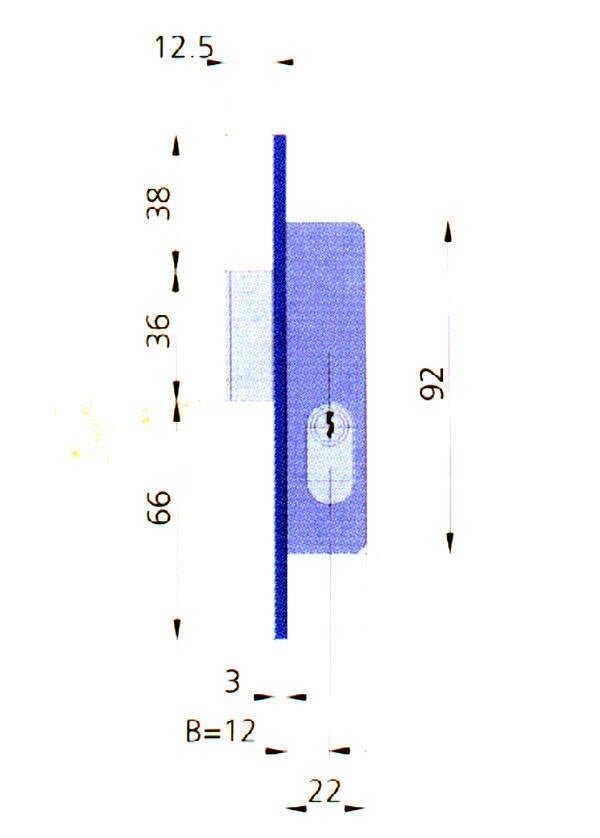 CERRADURA EMBUTIR MET HN CVL 22 MM 1963A/5