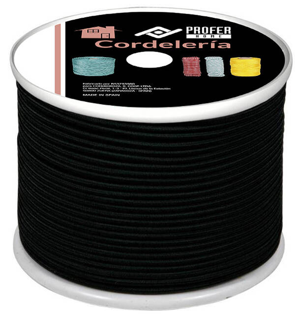 GOMA ELASTICA PES 8MM NGR PROFER HOME 100 M PH1394