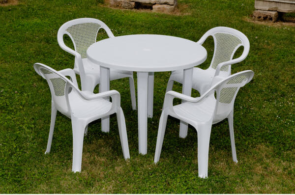 MESA JARDIN REDONDA BLANCA GARDENLIFE 90 CM 4024