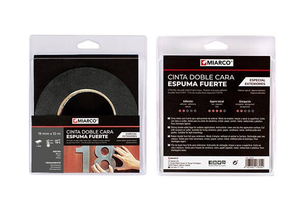 CINTA DOBLE CARA ESPUMA EXTE DC-2501 MIARCO 10MX19 MM 30809