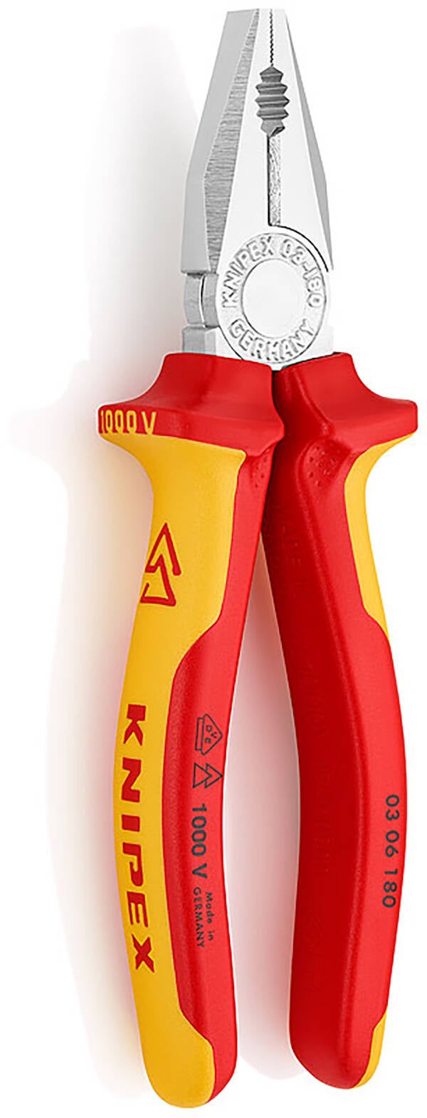 ALICATE UNIVERS. AISLADO 1000V KNIPEX 180 MM 03.06.180
