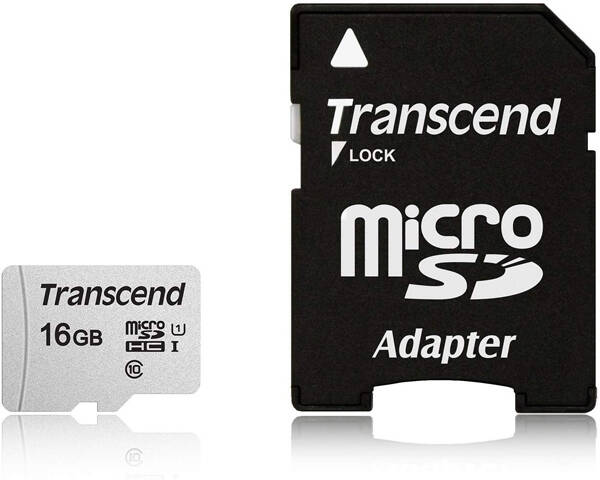 TARJETA MICROSD ADAPT UHS-1 U1 TRASCEND 16 GB TS16GUSD300S-A