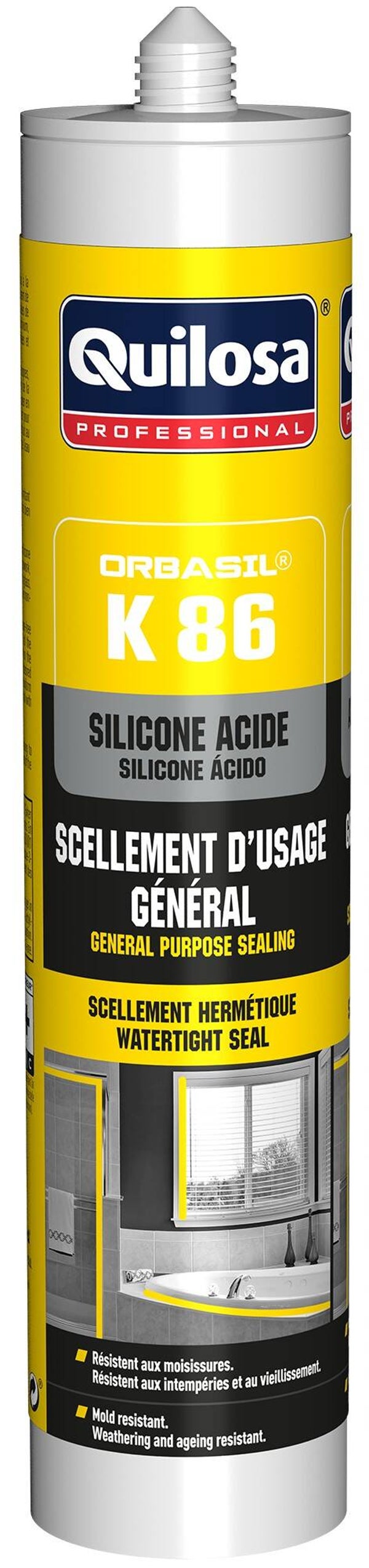 SILICONA CARTUCHO NEGRA K86 ORBASIL 300 ML 61804