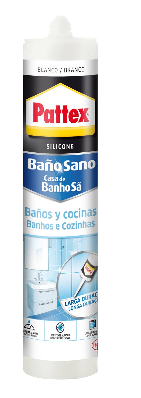 SILICONA CARTUCHO BAÑO TRANSPA PATTEX 280 ML 1965762