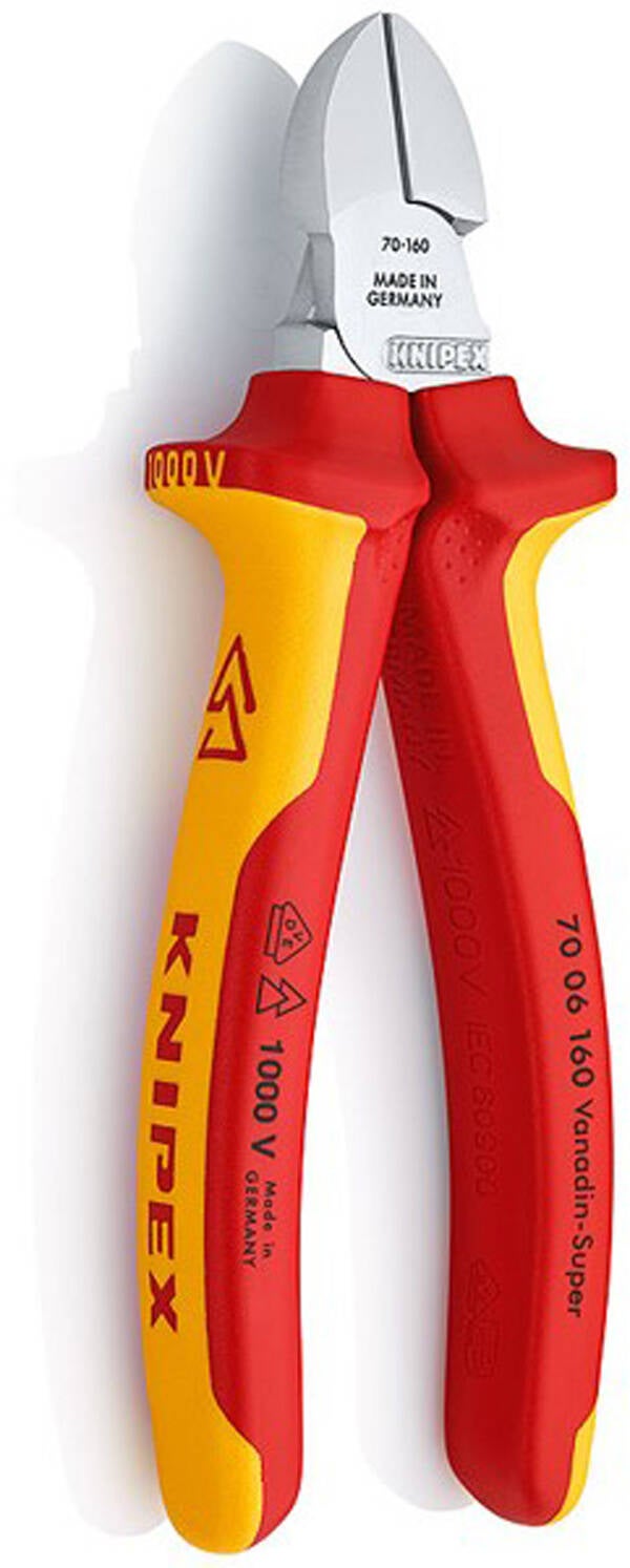 ALICATE C/DIAGON. AISLAD 1000V KNIPEX 180 MM 70.06.180