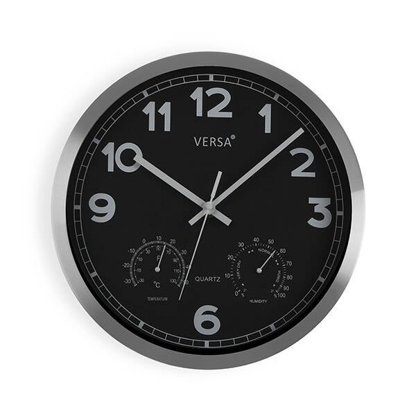 RELOJ PARED TEMP/HIDRO NEGR VERSA 30 CM 20550187