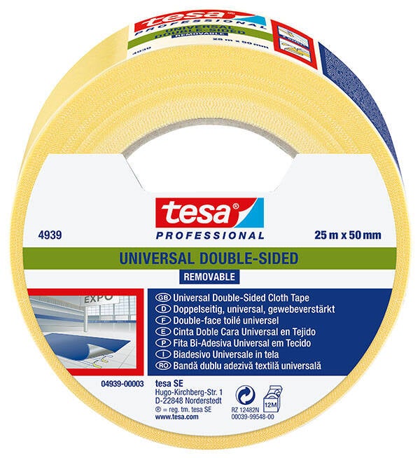 CINTA DB CARA MOQUET REMOVIBLE TESA 25 MX50 MM 04939-00003-12