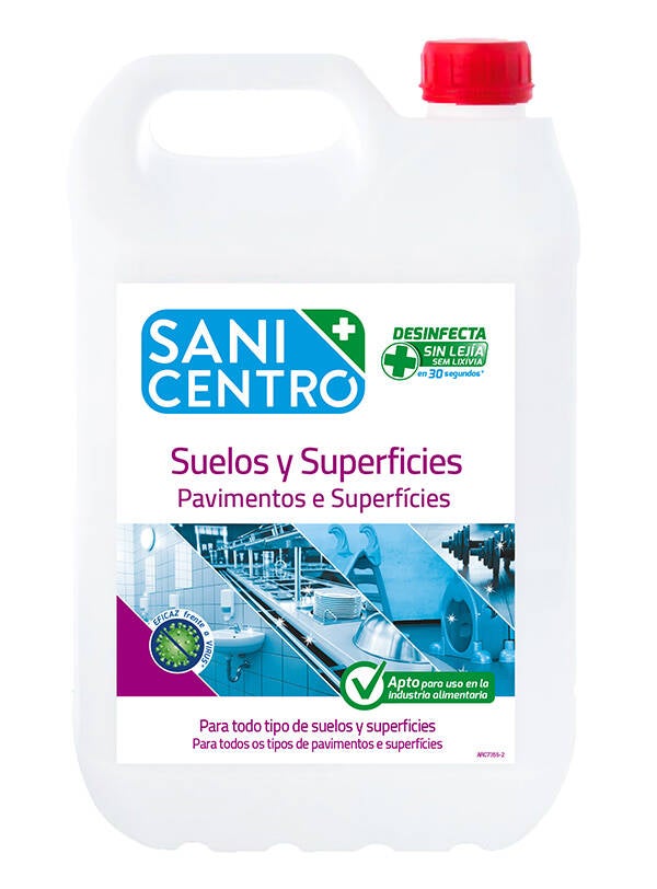 LIMPIADOR DESINFECT SUELO/SUPEF SIN LEJIA SANICENTRO 5 L ARV1624