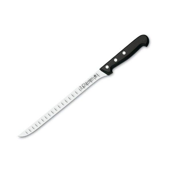 CUCHILLO JAMONERO ALVEOLADO 3 CLAVELES 24 CM 947