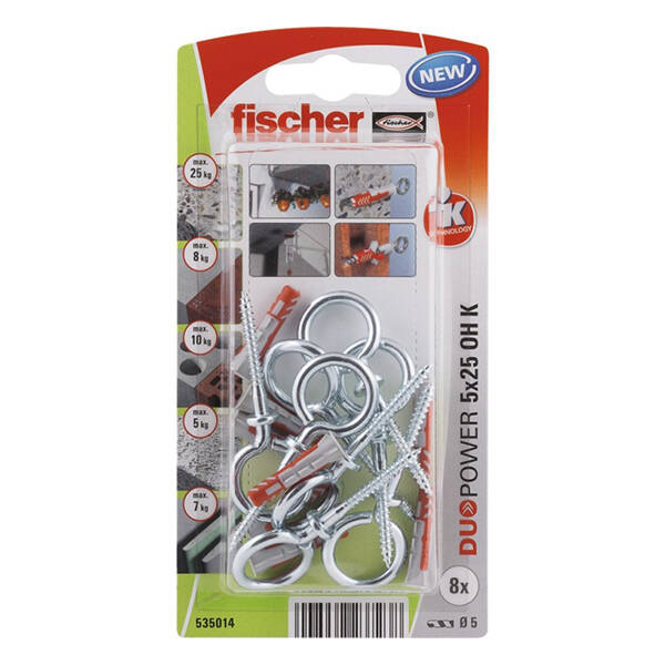 TACO DUOPOWER+HEMBRILLA 8UD FISCHER 5X25 MM 535014