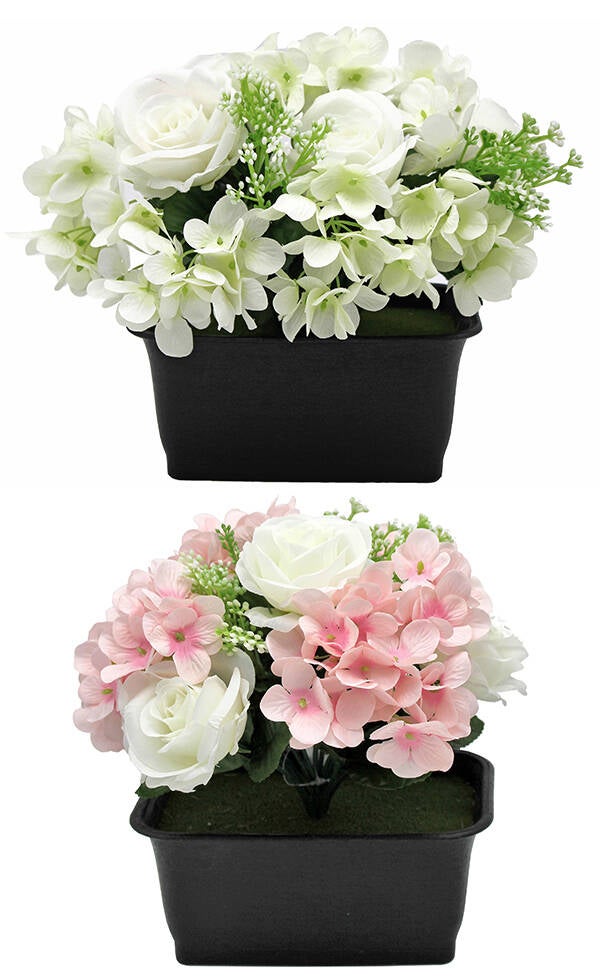 JARDINERA RECT ROSA Y HORTENSIAS SURTIDO SINDER 18X24 CM 6702070