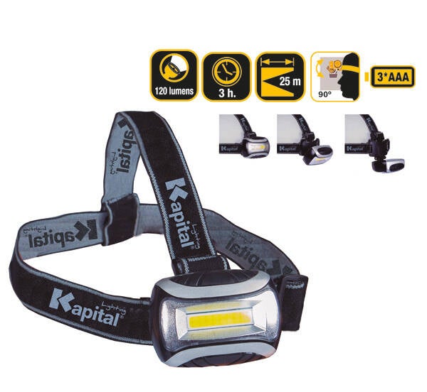 LINTERNA FRONTAL LED MULTIMODO KAPITAL 120 LUMENS KL120HL