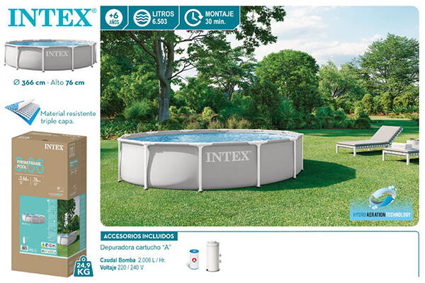 PISCINA PRISM FRAME C/BOMBA FILTRO INTEX 366X76 56081