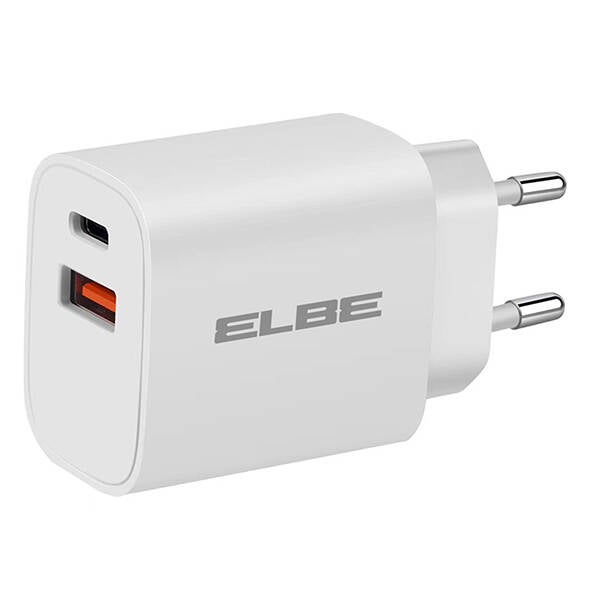 CARGADOR RED QC USB-A+USB-C PD ELBE 20 W CARG-2037-QC