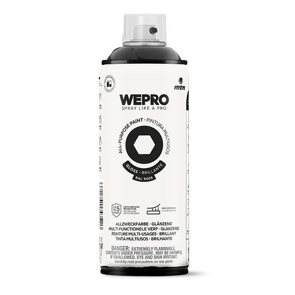 PINTURA AEROSOL NEGRO COSMO BRILLANTE MTN 400 ML EX014WP9005