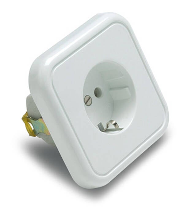 BASE ENCHUFE EMPOTRAR BLANCO PORCELANA FAMATEL 16 A 2300