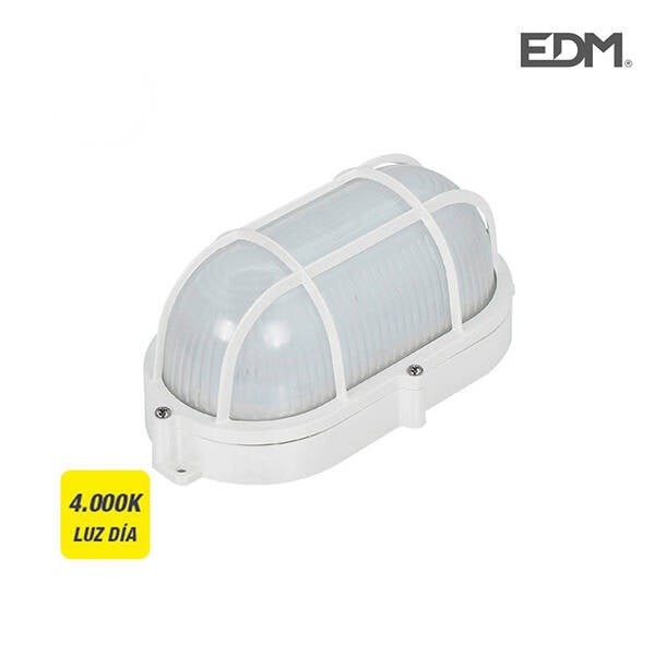 APLIQUE EXTERIOR LED 810 lm OVAL REJILLA 4000K EDM 9 W 34723