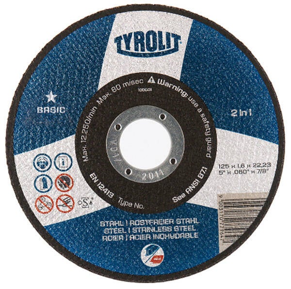 DISCO C RECTO METAL/INOX TYROLIT BASIC 115X1,6 MM 34332872 A46Q-BFB