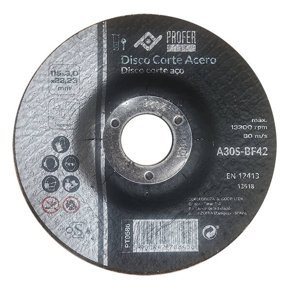 DISCO C ACERO BOMBEADO PROFER TOP 230X3 MM PT0587 PRO