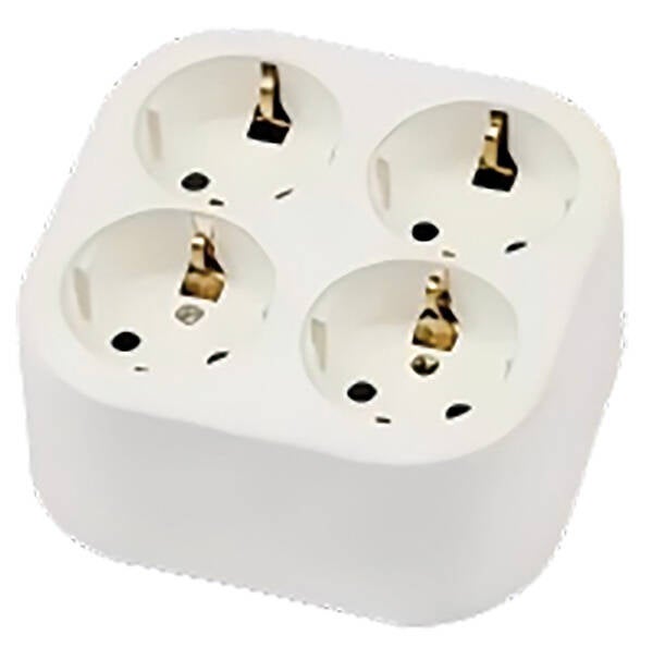 BASE MULTIPLE 10/16A 4T TT S/CABLE CUADRADA PROFER HOME 100X40X120 PH1585