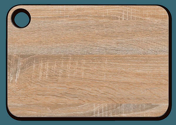 TABLA CORTAR FIBRA/RESINA EF. MADERA ARCOS 33X23 CM 708100