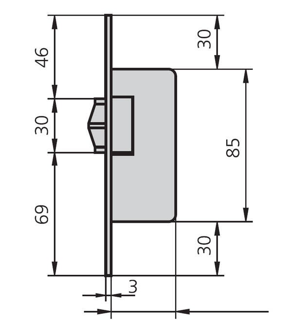 PICAPORTE VAIVEN 8MM CVL 35 MM 1964RV/0