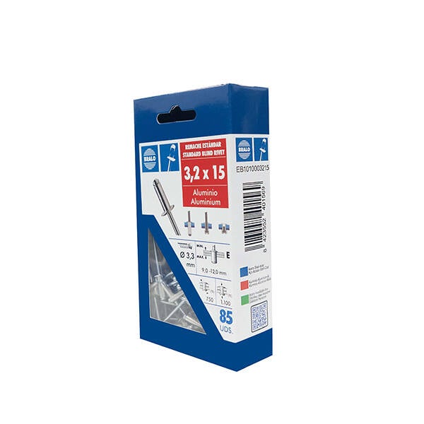 REMACHE BLISTER 85 U BRALO 3,2X15 MM EB1010003215