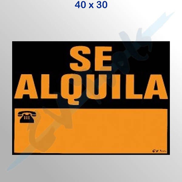 CARTEL PLASTIFICADO SE ALQUILA CV TOOLS 40X30 CM 0241
