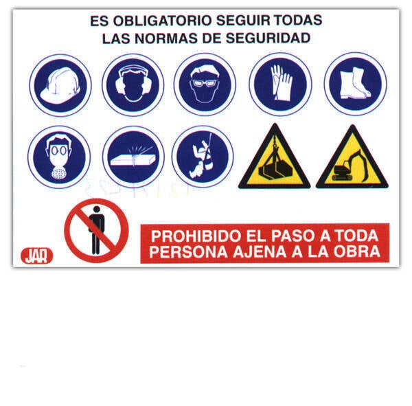 SEÑAL OBRA COMBINADO PVC 0.7MM PROFER TOP 100X70 CM PT1809