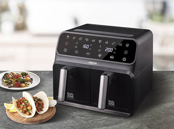 FREIDORA AIRE SIN ACEITE DIGITAL DOBLE 4L+4L JOCCA 1700 W 2097