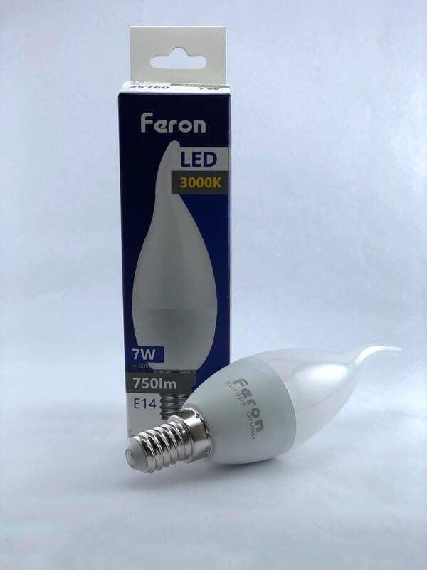 LAMPARA LED VELA VIENTO E14 LC 3000K 750LM FERON 7 W 25760
