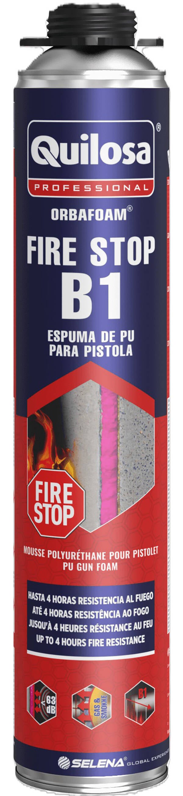 ESPUMA PU PISTOLA ROSA FIRE STOP ORBAFOAM 750 ML 10003282