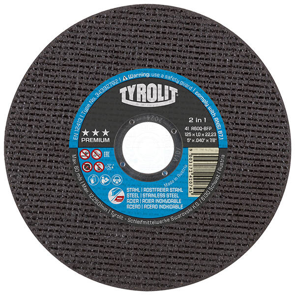 DISCO C H METAL/INOX TYROLIT PREMIUM 115X1MM 34332791 A60Q