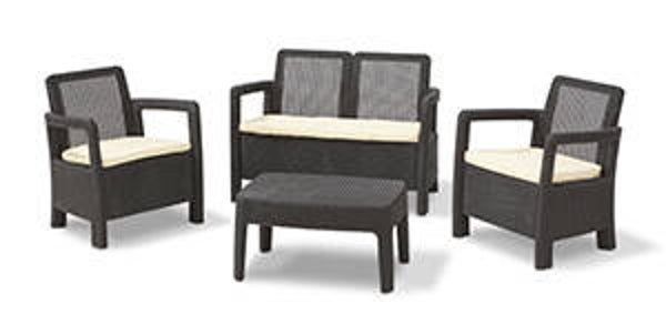 CONJUNTO RATAN TARIFA LOUNG 4P MARRON KETTER - 203588