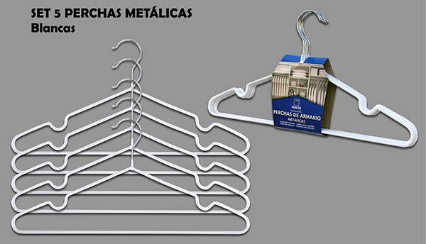 PERCHA METAL ANTIDES. SET-5 BL INALSA - 7305