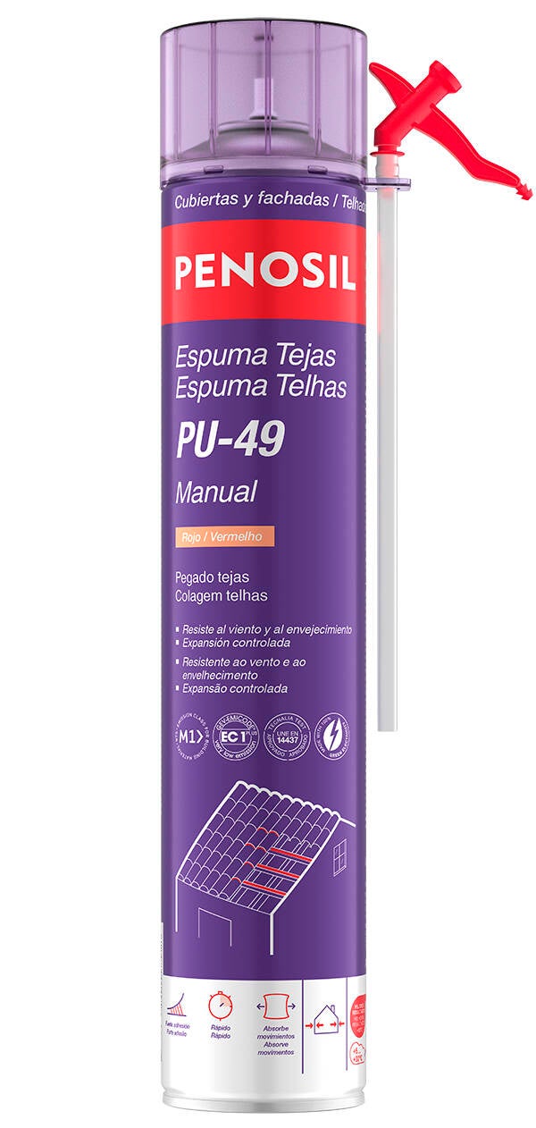 ESPUMA POLIURETANO TEJA CANULA ROJA PENOSIL 750 ML PU-49M
