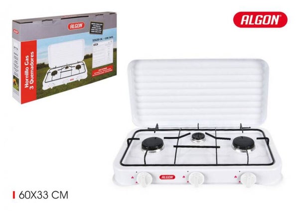 HORNILLO 3 FUEGOS GAS C/TAPA ALGON