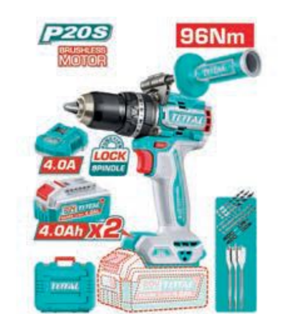 TALADRO PERCUTOR BRUSHLESS A BATERÍA MOD. TIDLI209686E