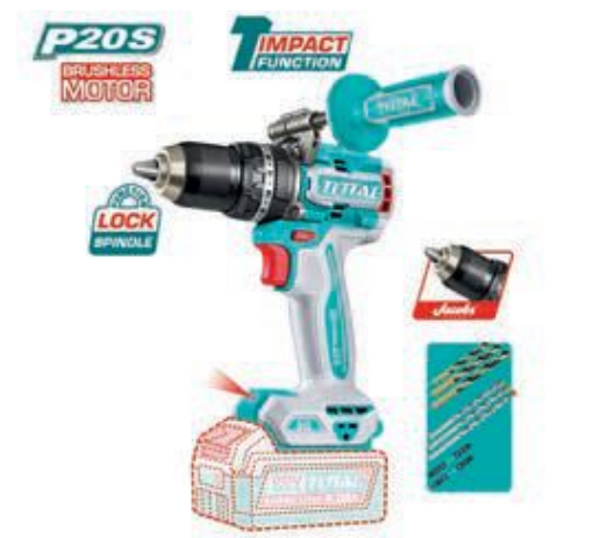 TALADRO PERCUTOR BRUSHLESS A BATERÍA MOD. TIDLI209687