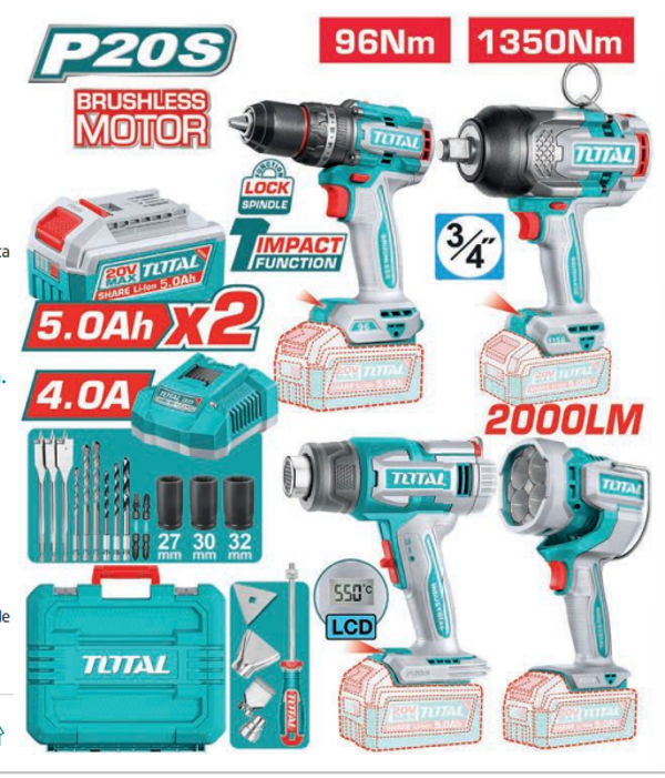 COMBO HERRAMIENTAS A BATERÍA MOD. TOSLI250608E