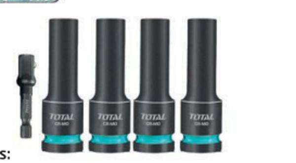 JUEGO DE 5 VASOS LARGOS DE IMPACTO 1/2” MOD. THKISD12052L