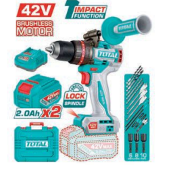 TALADRO PERCUTOR BRUSHLESS A BATERÍA MOD. TIDLI429982E