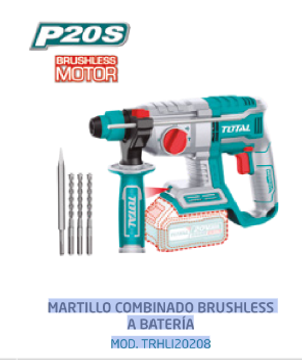 MARTILLO COMBINADO BRUSHLESS  A BATERÍA MOD. TRHLI20208