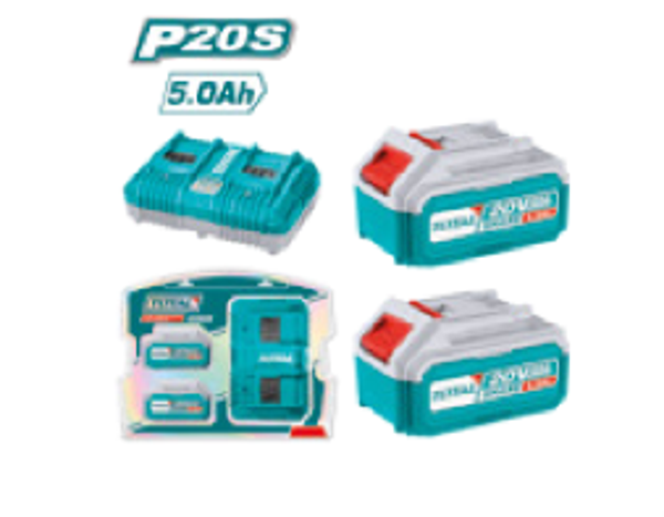 PACK 2 BATERÍAS 5AH + CARGADOR DOBLE MOD. TFBCPK2425E