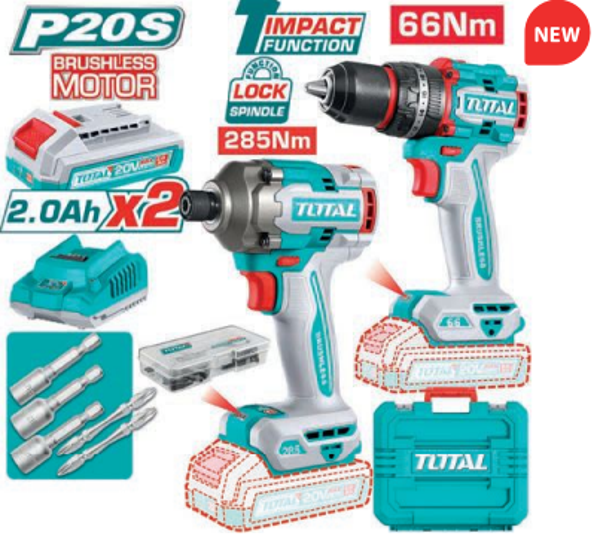 PACK ATORNILLADOR + ATORNILLADOR IMPACTO A BATERÍA MOD. TCKLI20277E